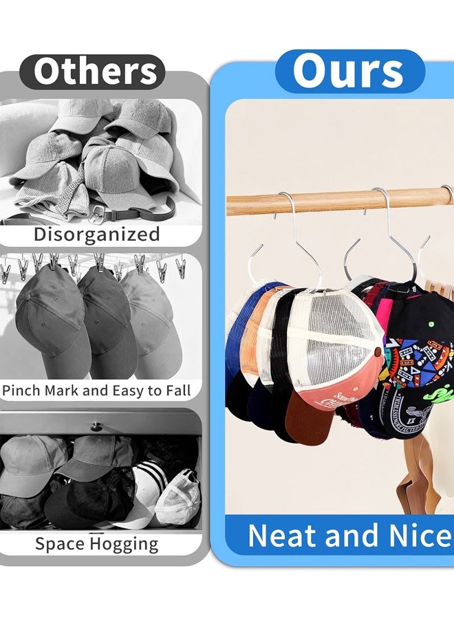 6 Packs Hat Hangers for Closet, Premium Hat Organizer,Cap Rack for Organizers and Storage, for Belt, Scarf, Tie, Purse - Image 3